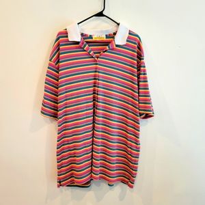 Vintage Rainbow Collared Dress Top